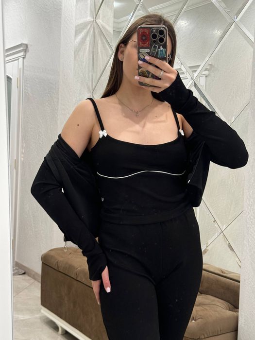 Костюм трійка/ костюм жіночий/ кофта+ топ+ палаццо