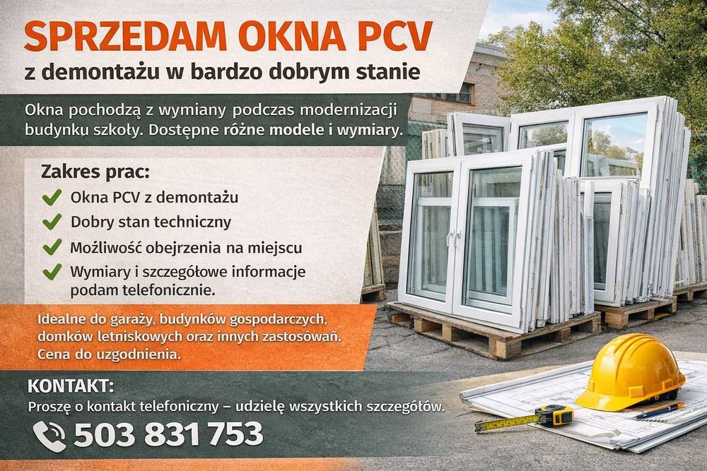 Okna PCV z demontażu