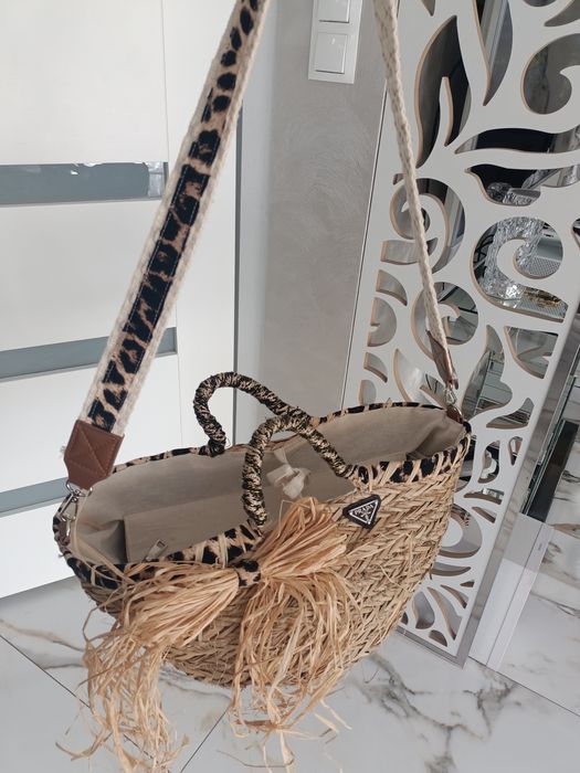 Śliczna torebka koszyk lato listonoszka plaża długi pasek