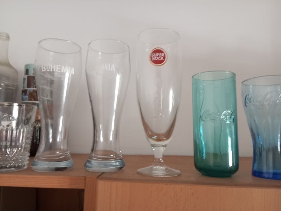 Copos Coca cola e com publicidade