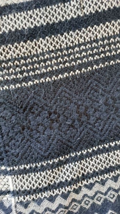 Zimowy ciepły granatowy szal szalik chusta komin Deichmann