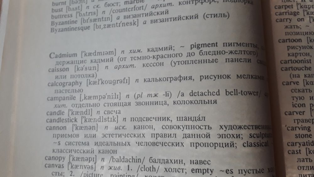 Учебный англо-русский словарь справочник  для ВУЗов искусств