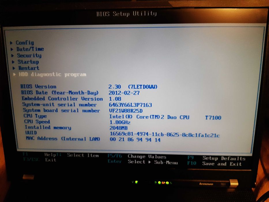 Laptop Lenovo T61 sprawny