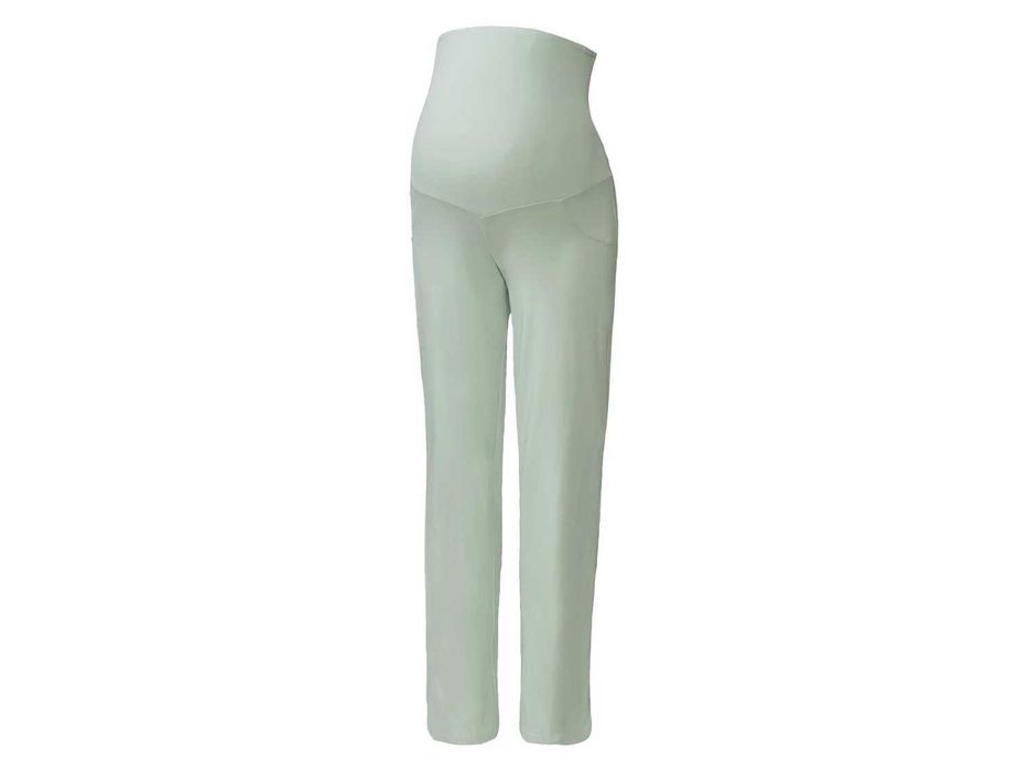 Spodnie ciążowe szałwiowe Esmara XL 48/50 y2k lounge ciąża legginsy plus size bawełna zielone