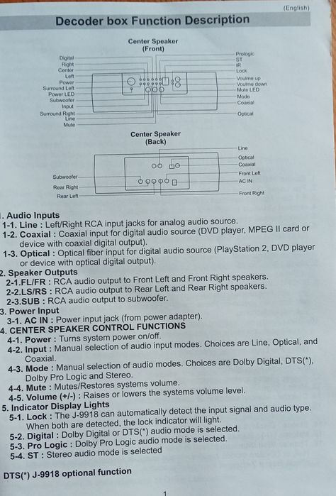 Dolby digital amplifier speaker system para playstation 2 ou dvd