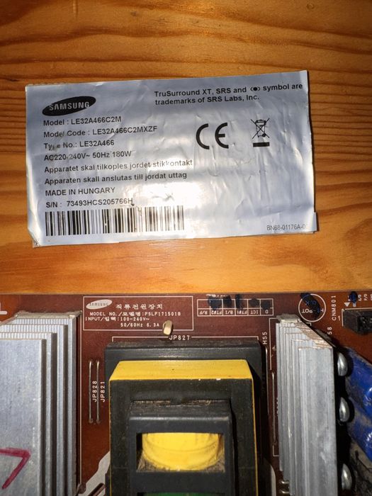 Fonte de alimentacão samsung LE32A466C2M