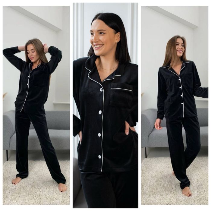 Велюрова жіноча плюшева піжама для жінок розмір S M L XL