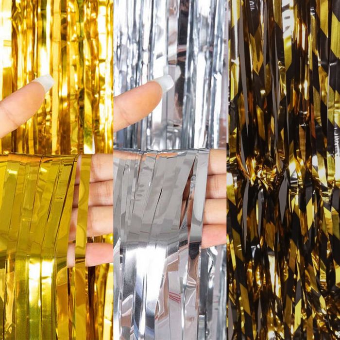 Шторы из дождика фольги банер фон для свята на свадьбу день рождения