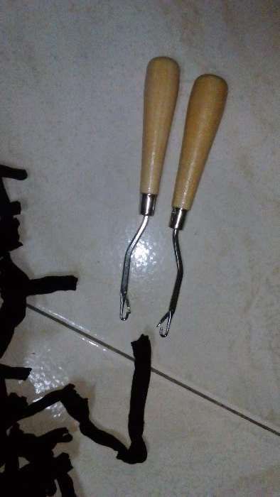 Several bags with yarn, canvases, and needles64584987065986122