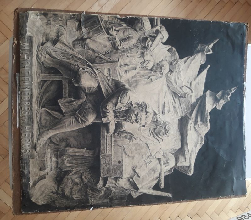 Duży stary obraz tyt. Marche Funebres  in heros