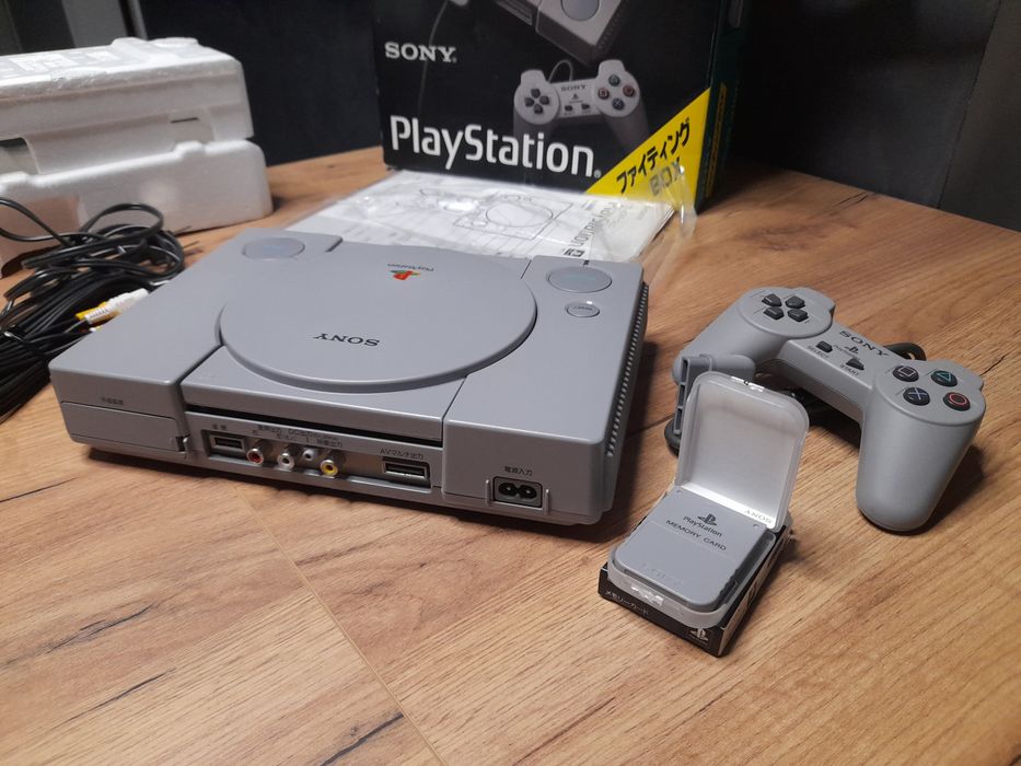 Playstation 1 ps1 psx FAT scph-3500 box pad memory card ideał best plus 10 gier