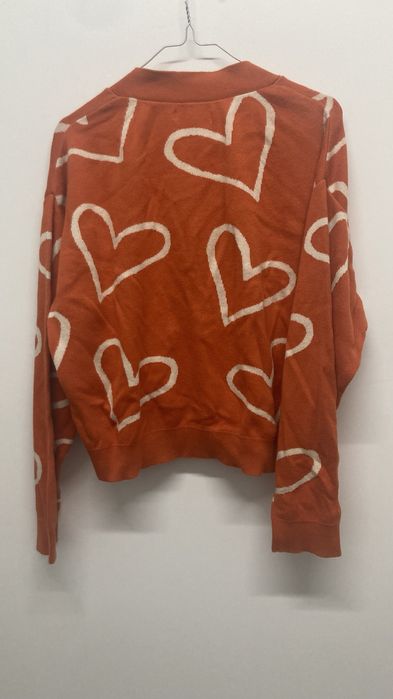 Cardigan Laranja com Corações
