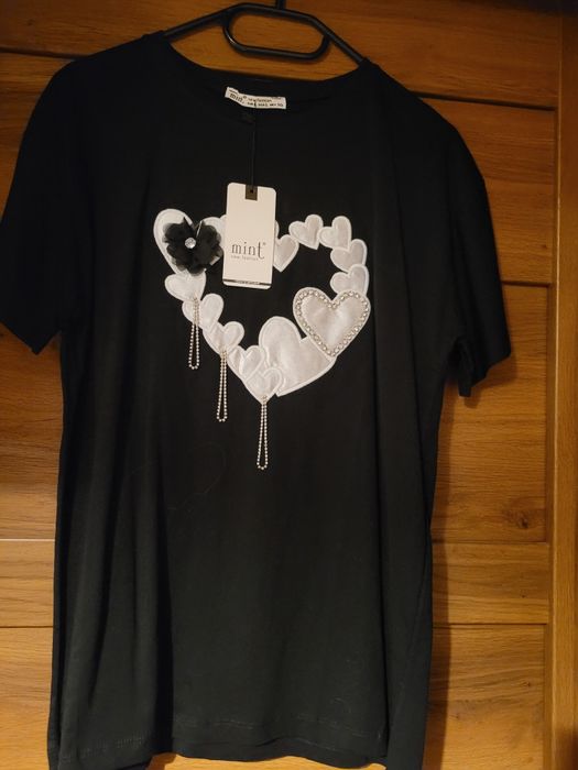 Tshirt damski L nowy czarny