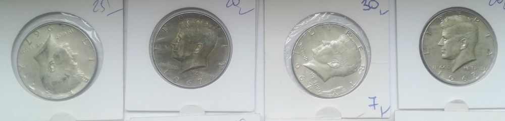 Zestaw 12 srebrnych monet pół dolara z 1967-69 srebro ag half dolar 4