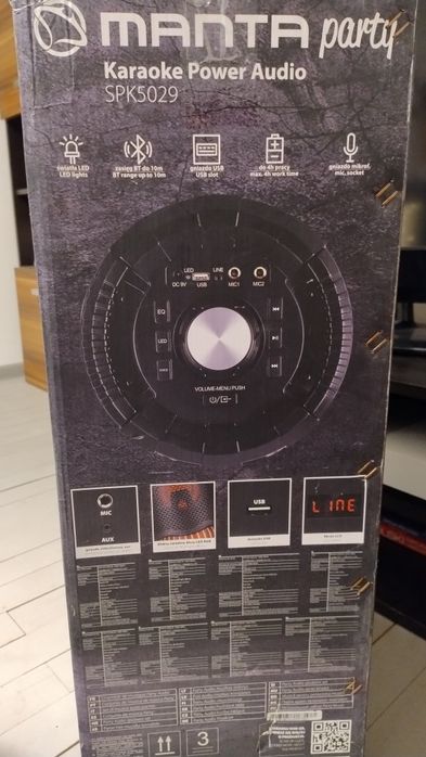 Głośnik Manta Partybox SPK 5029 LED Karaoke Bluetooth