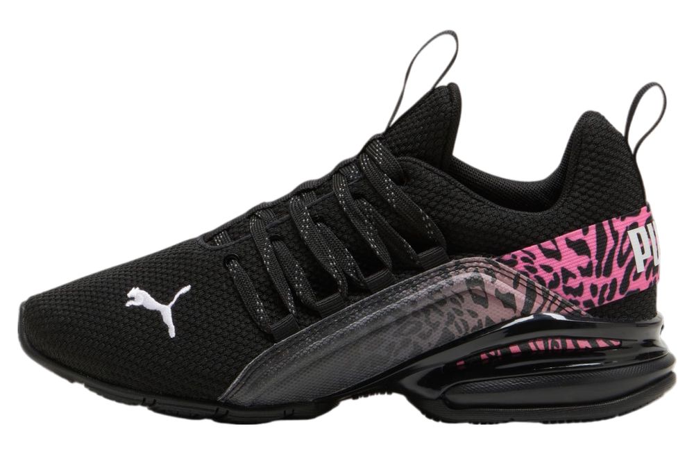 Кроссовки Puma женские черные с розовым Axelion Feline Fine WMNS