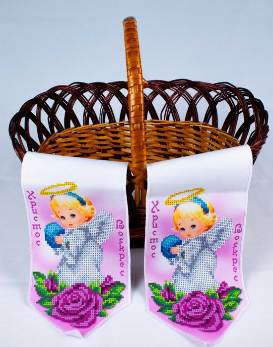 Заготовка під вишивку: Великодній бант на кошик (Габардин) + Підбір