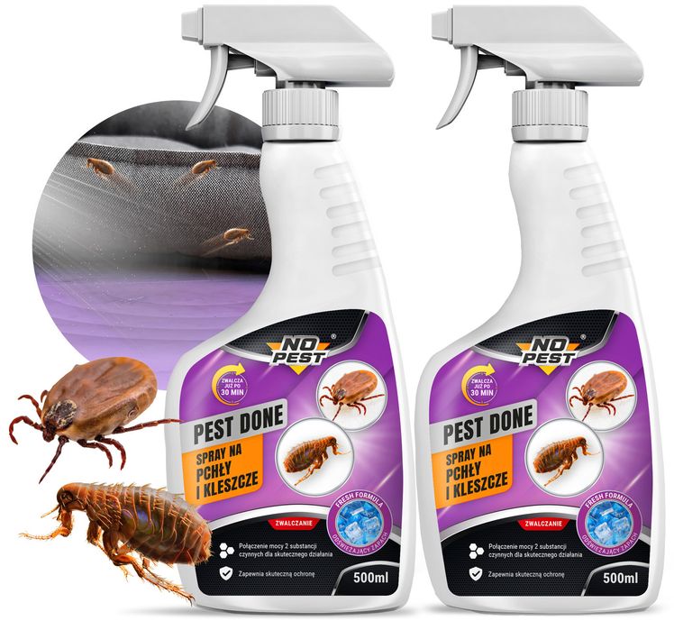 Preparat, spray, środek na pchły i kleszcze No Pest® 500ml (2 szt)