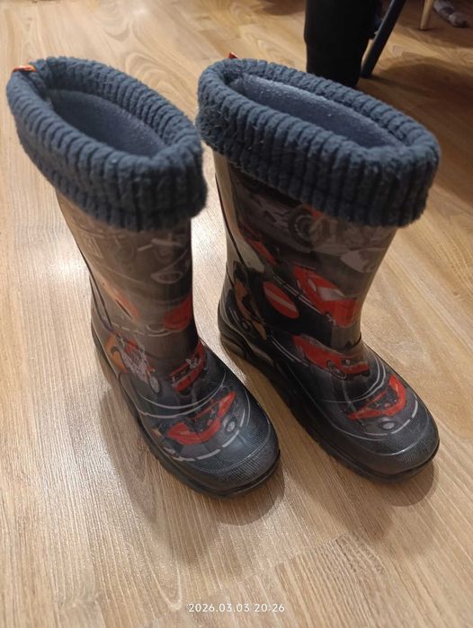 Дитячі гумові сапоги Demar р.28–29 — теплі та яскраві для хлопчика!