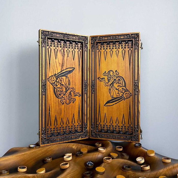 Нарди з дерева на подарунок Тризуб, Україна від ВИРОБНИКА