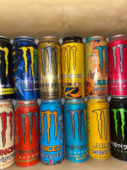 Coleção 24 Latas Monster Energy | LH44 • VR46 • Assault • Mule