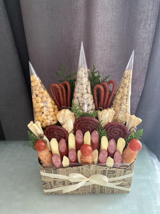 Мʼясні букети для чоловіків, пивні букети, чоловічі букети