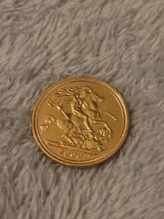 Meia libra ouro  Rainha Isabel II Ano 2000