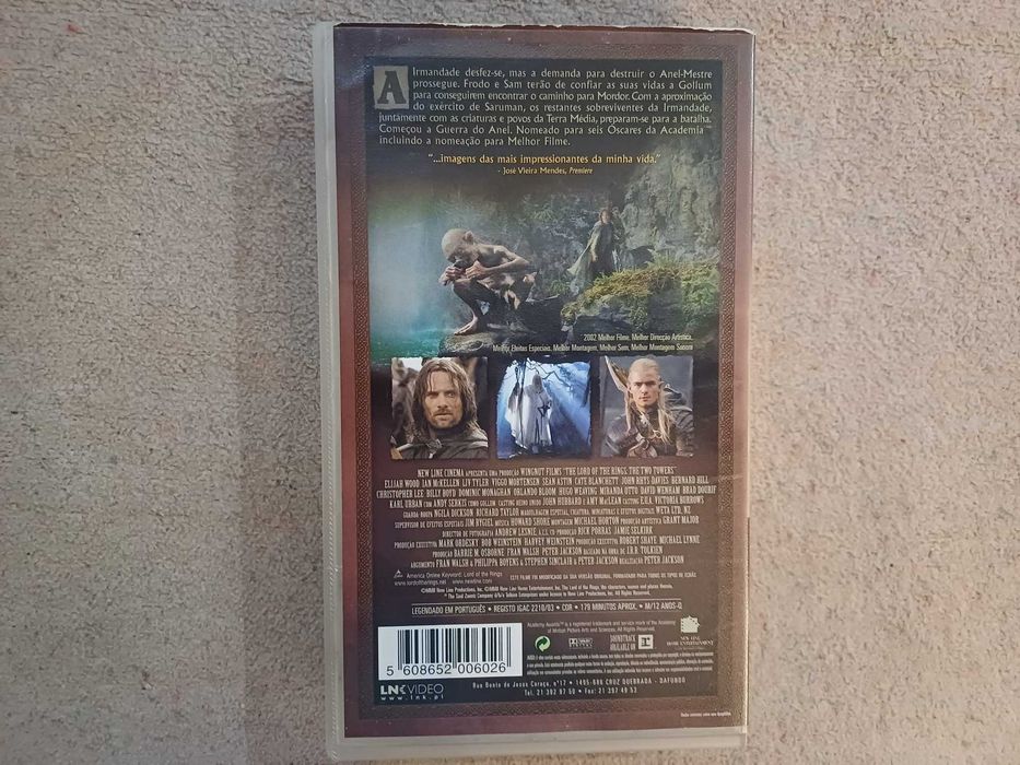 VHS - O Senhor dos Anéis - As duas torres, com Elijah Wood; 2002