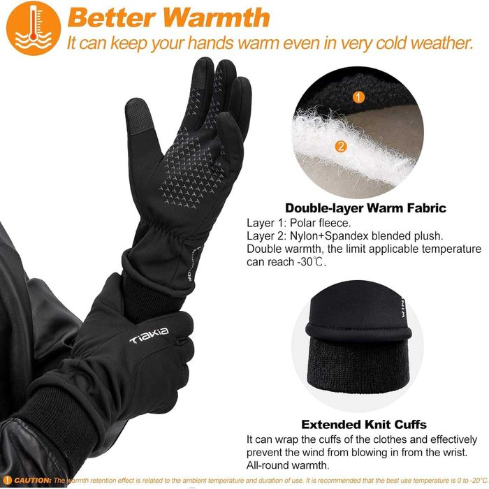 Nowe męskie ocieplane / wiatroszczelne / na rower rękawiczki Tiakia !