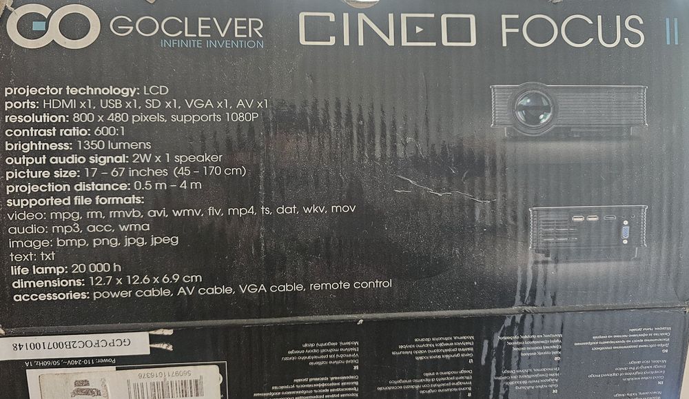 Projector Digital LED GoClever Cineo Focus 2