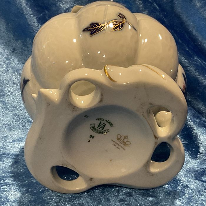 Caixa abóbora vintage pintura manual vista alegre alt,13 cm