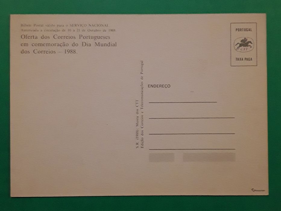 Postal ilustrado ou Bilhete Postal antigos dos CTT