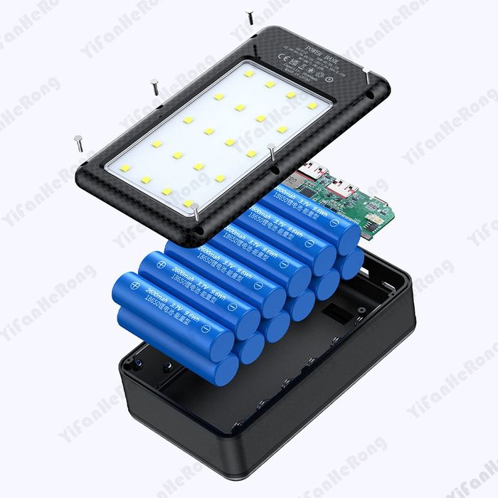 18650*6-12 22W 35000 мАг Корпус Повербанк Ліхтар PowerBank Case 5-9-12V