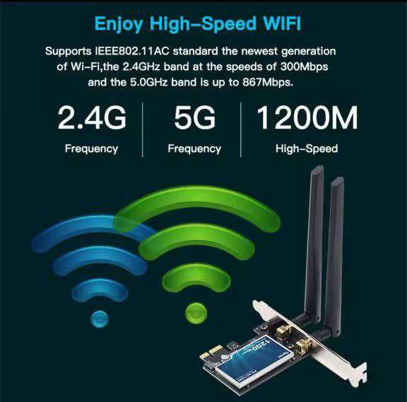 WiFi PCI-E  сетевая карта FENVI 1200 Мбит/с  + Bluetooth4.0