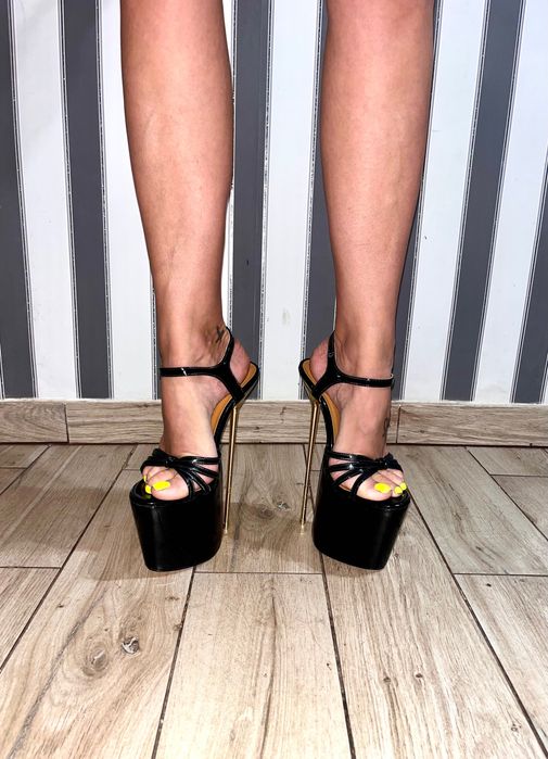 118/ OD RĘKI 45 Trans Crossdress 35-45EU szpile szpilki sandały czarne