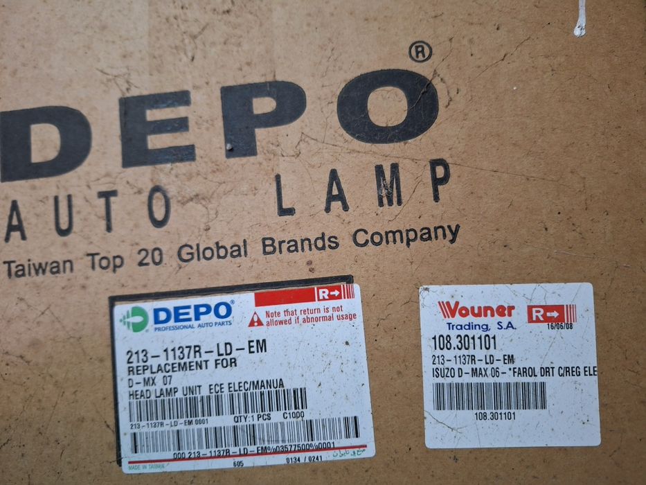 Farol direito Isuzu D-max