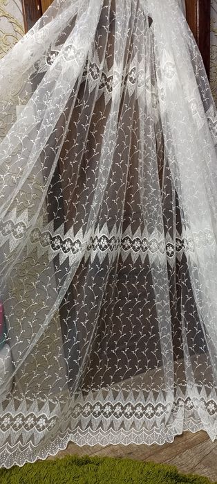 Продам тюлі нові фатин і  бамбук ( ширина 10,5м і 10м) м