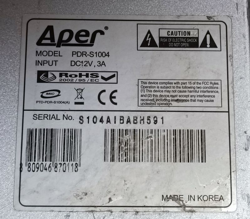 Rejestrator cyfrowy Aper PDR-S1004