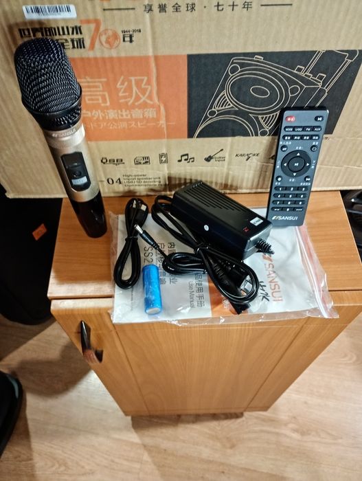 Караоке акустика SUNSUI(блютуз,SD,USB) ПультДУ,микрофон