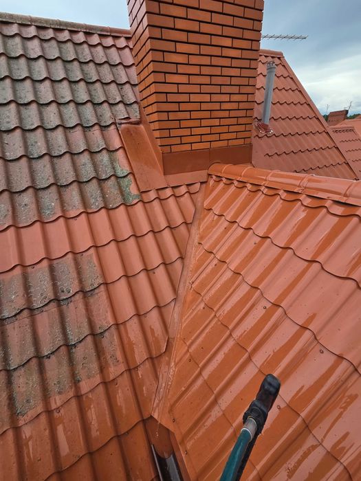 Mycie elewacji dachów kostki brukowej