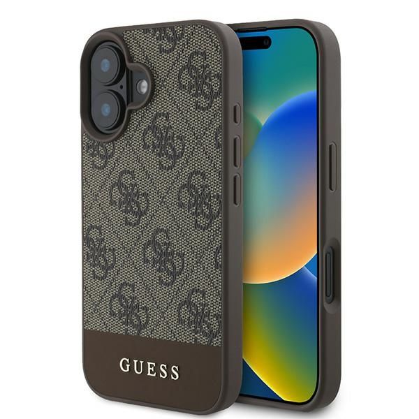 Guess GUHCP16MG4GLBR iPhone 16 Plus 6.7 brązowy/brown hardcase 4G Bottom Stripe