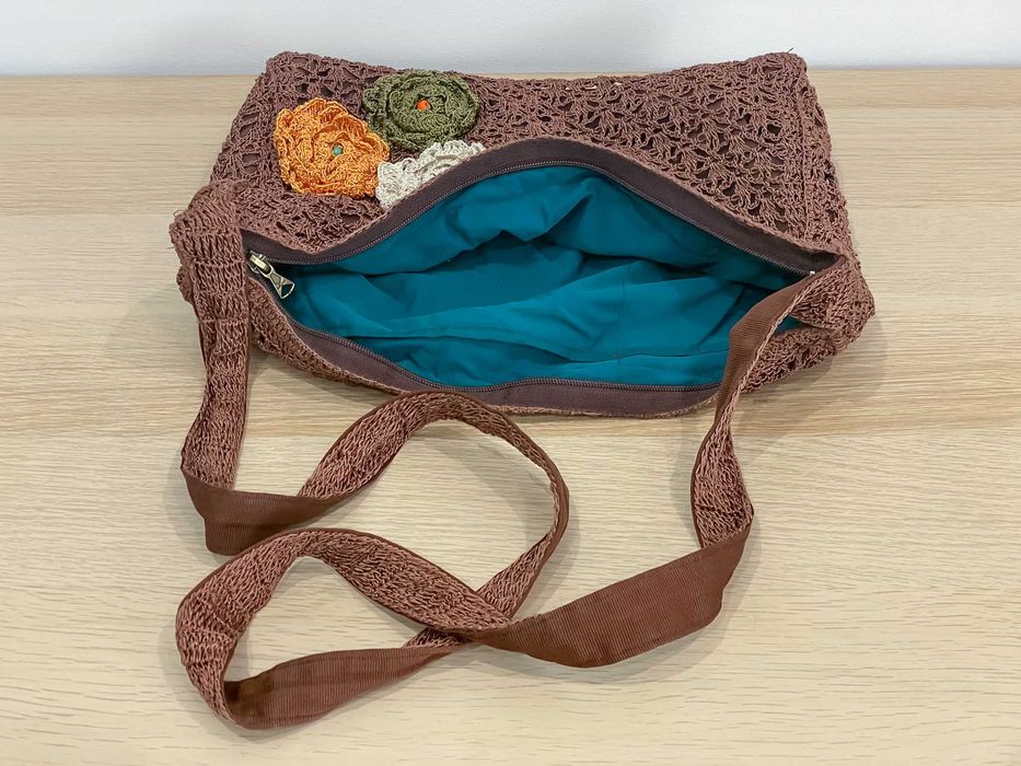 Torebka w kolorze brązowym, handmade
