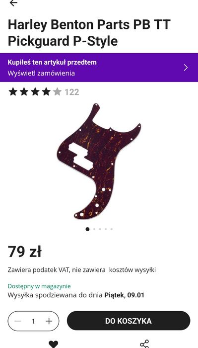 Basowy pickguard harley benton