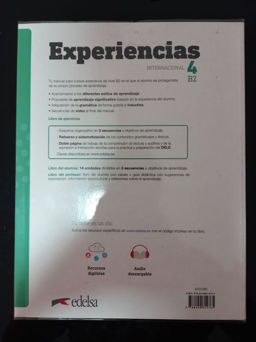 Livro de exercícios - "Experiencias" de Espanhol