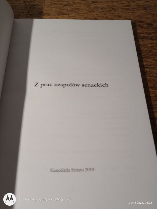 Z prac zespołów senackich.