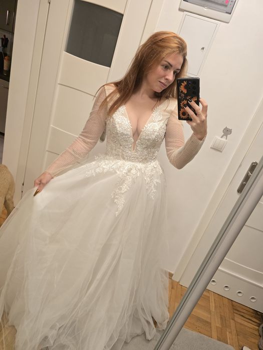 Ślubna sukienka M- L