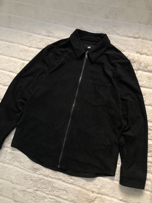 ZARA (L) Overshirt мужской овершот рубашка зип на молнии с воротником