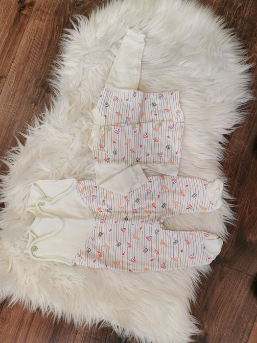 Komplet pajac i kartanik pajacyk śpiochy śpioszki piżama 62