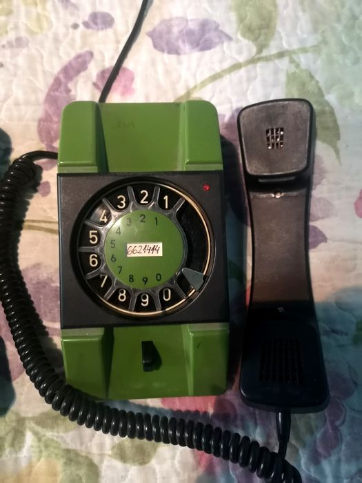 Telefon stacjonarny tarczowy zielony prl wysyłka