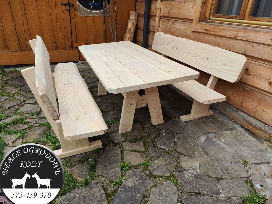 Meble ogrodowe drewniane góralskie biesiadne LITE DREWNO :